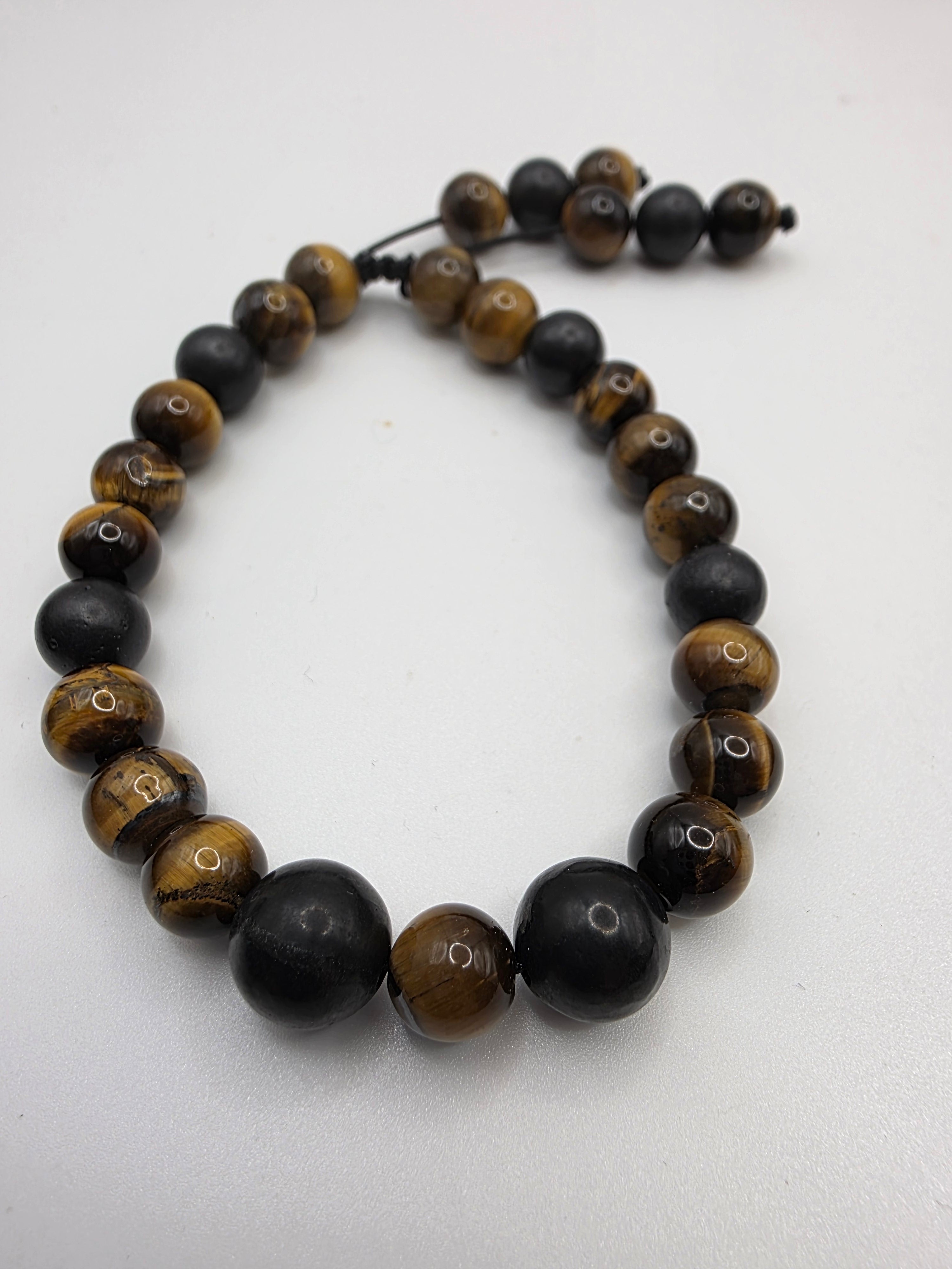 Tiger’s Eye & Shungite Adjustable Bracelet  Confidence • Grounding • Energetic Protection