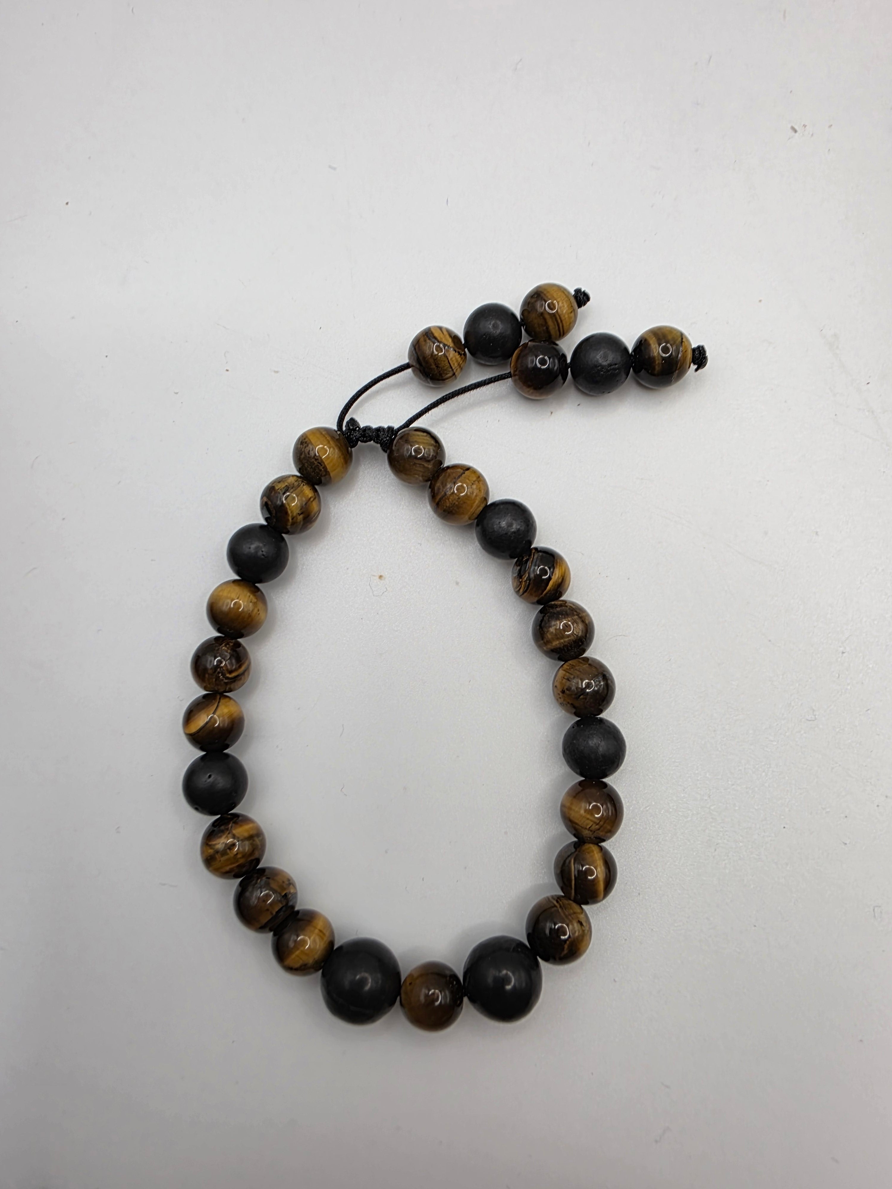 Tiger’s Eye & Shungite Adjustable Bracelet  Confidence • Grounding • Energetic Protection