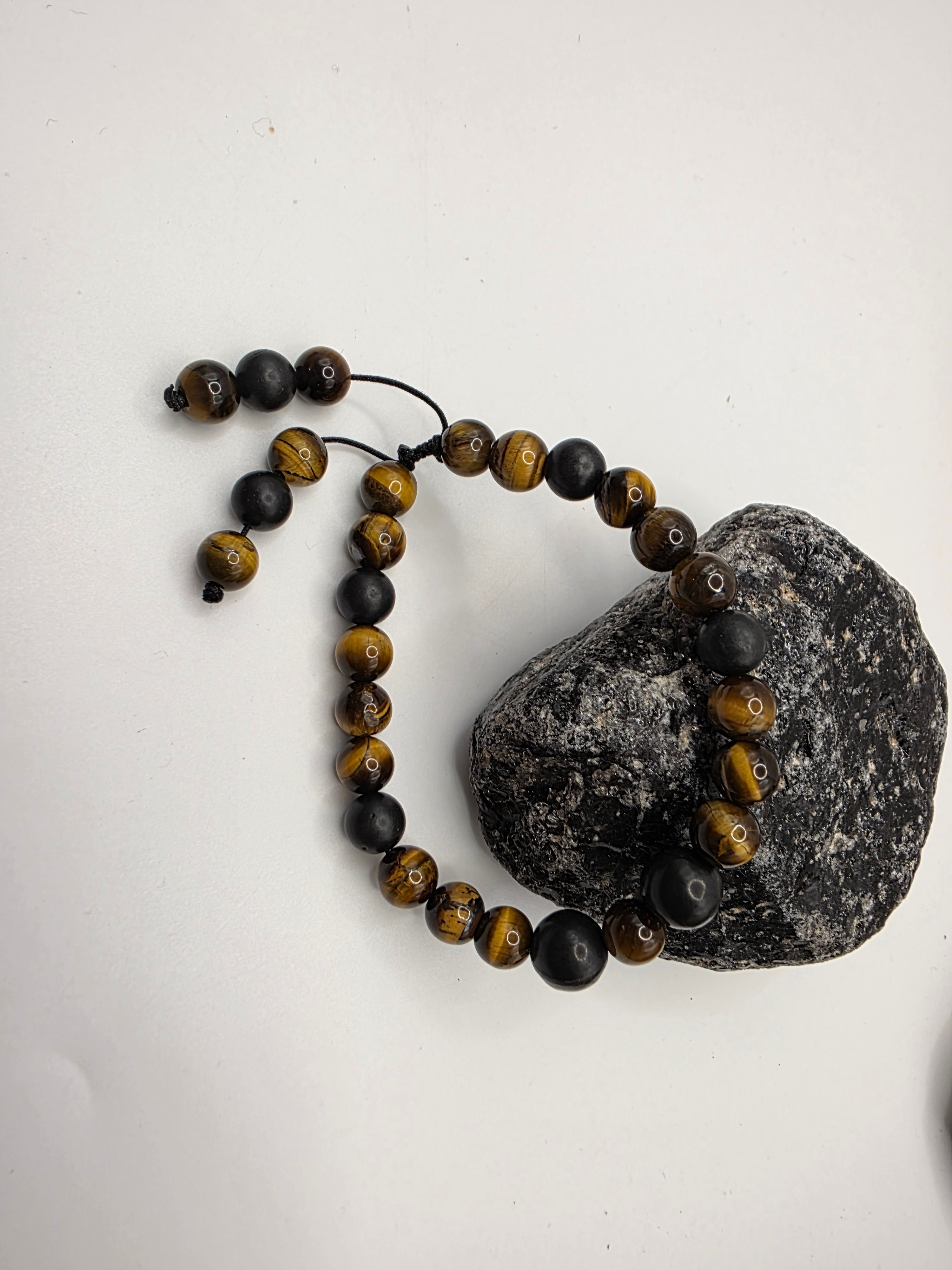 Tiger’s Eye & Shungite Adjustable Bracelet  Confidence • Grounding • Energetic Protection