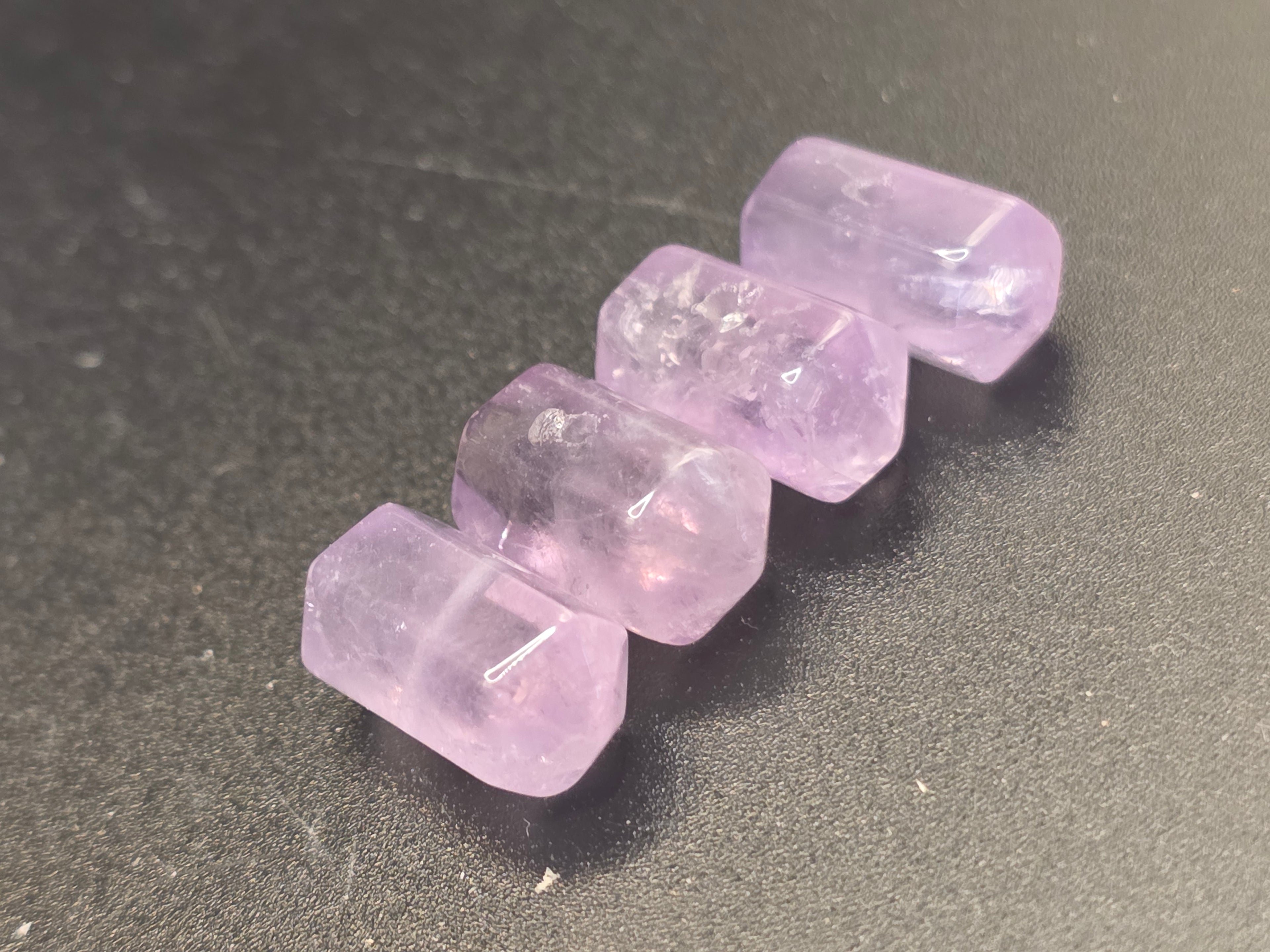 Amethyst — 15x6mm Double Point Focus Bead  Available for Custom Design