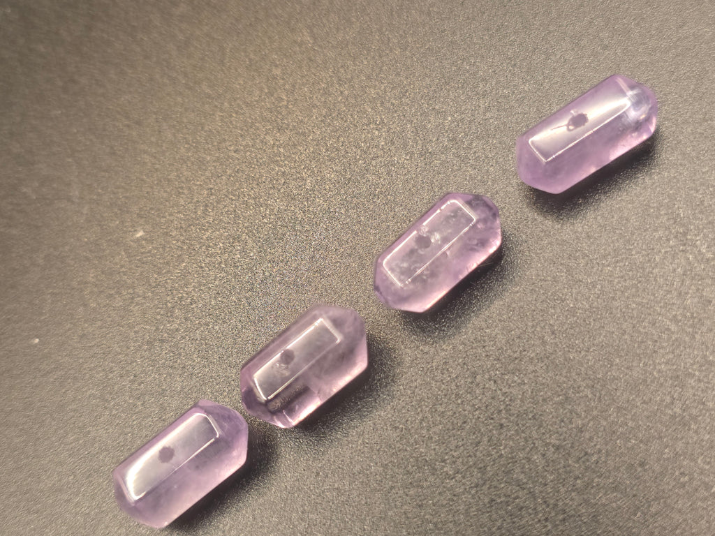 Amethyst — 15x6mm Double Point Focus Bead  Available for Custom Design