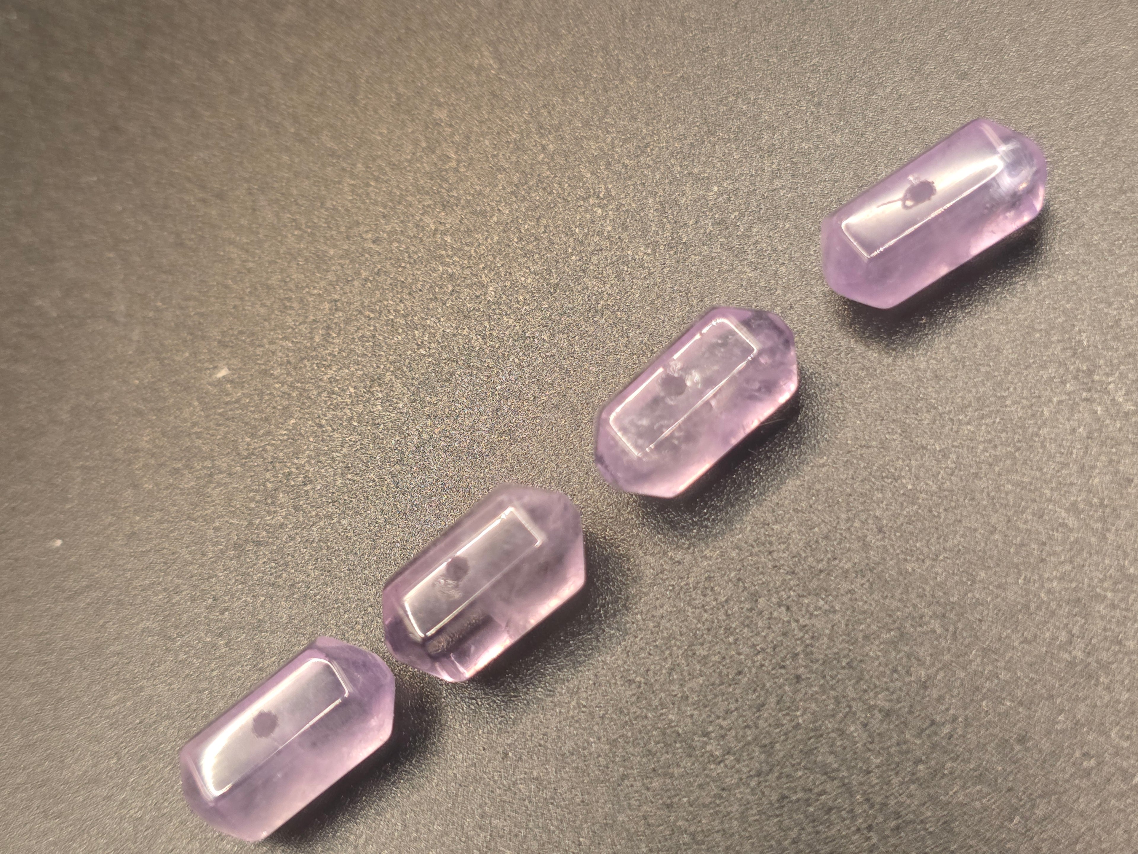Amethyst — 15x6mm Double Point Focus Bead  Available for Custom Design
