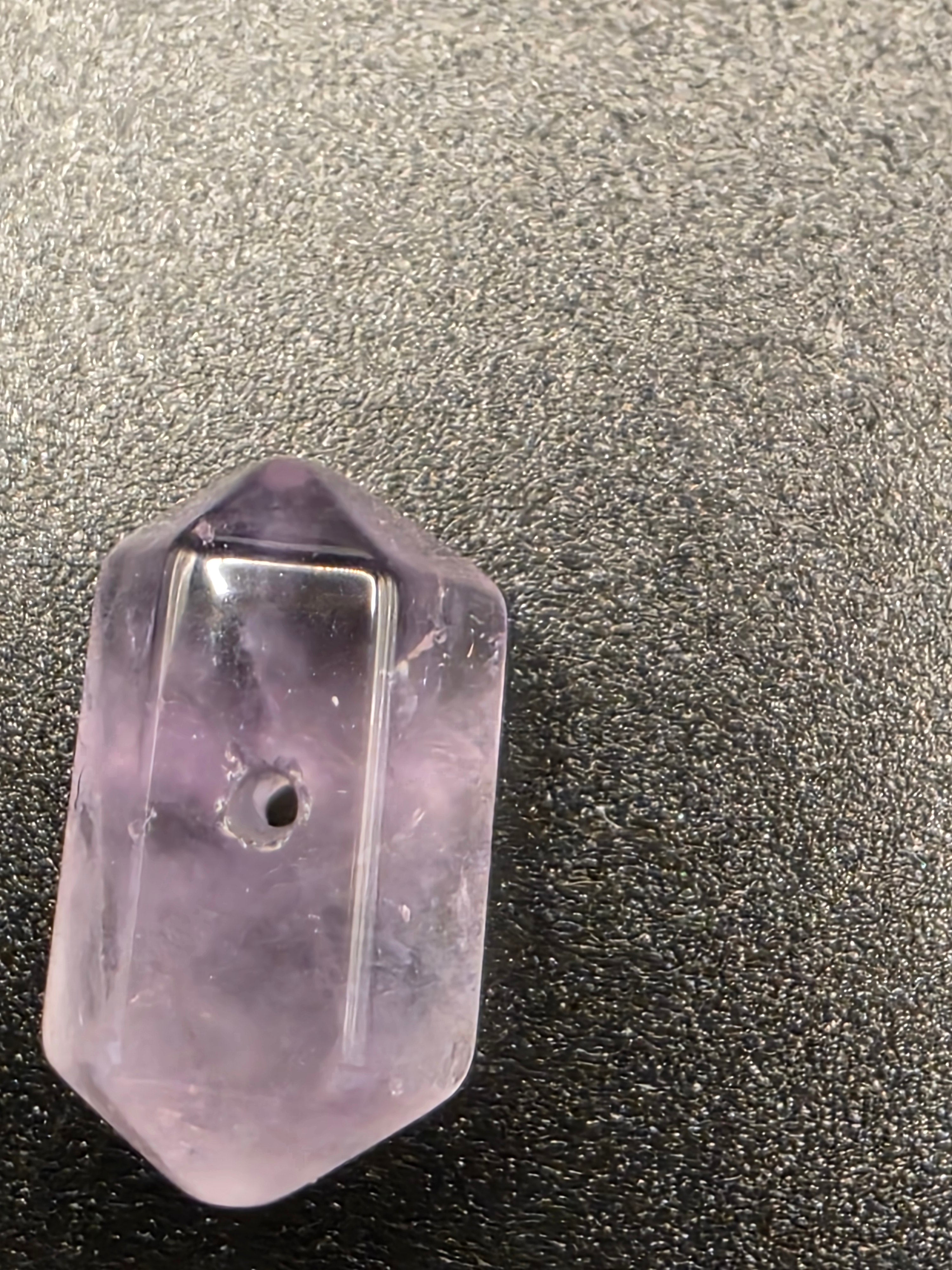 Amethyst — 15x6mm Double Point Focus Bead  Available for Custom Design