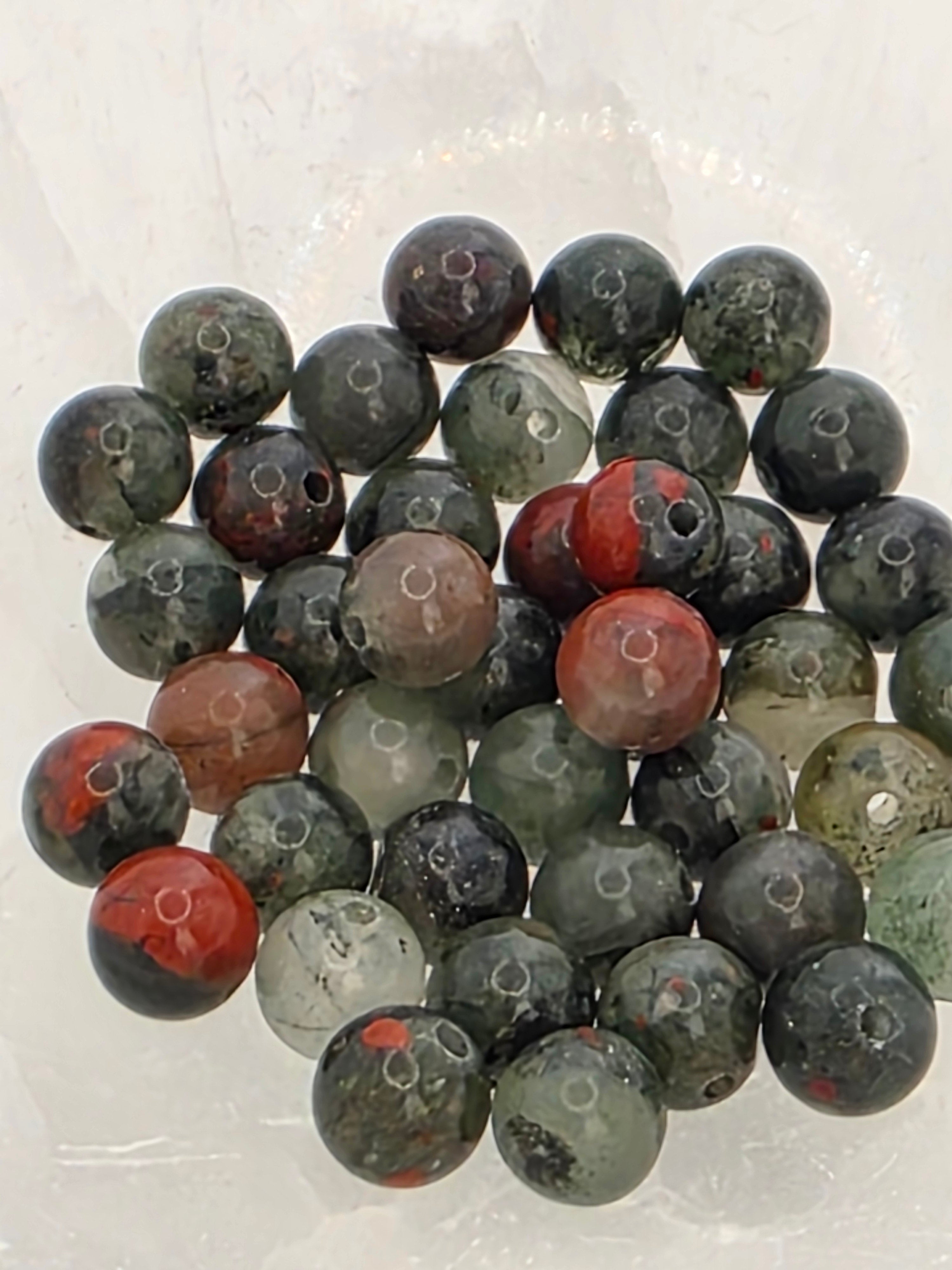 Bloodstone -6mm Beads  Available for Custom Design
