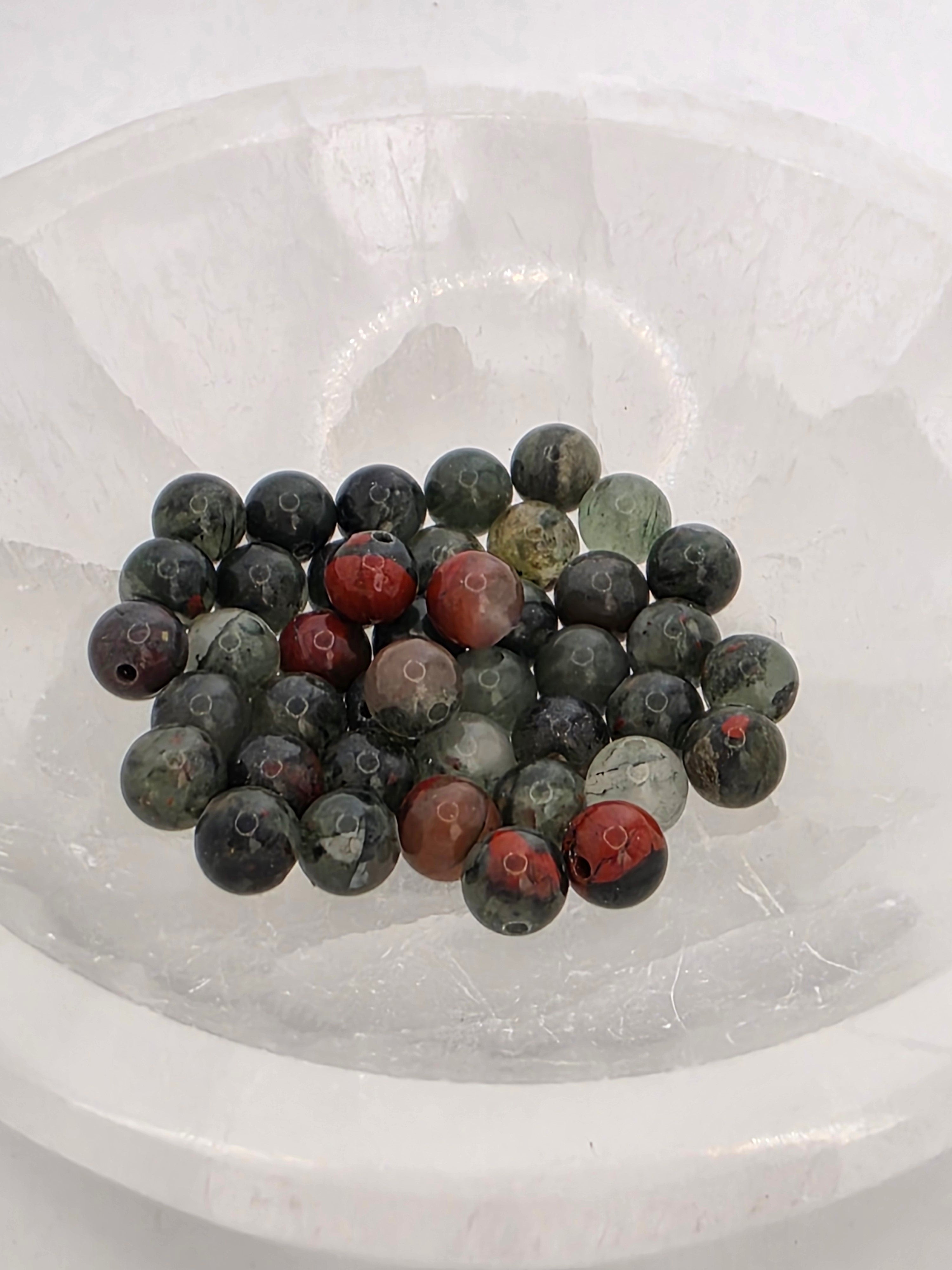 Bloodstone -6mm Beads  Available for Custom Design
