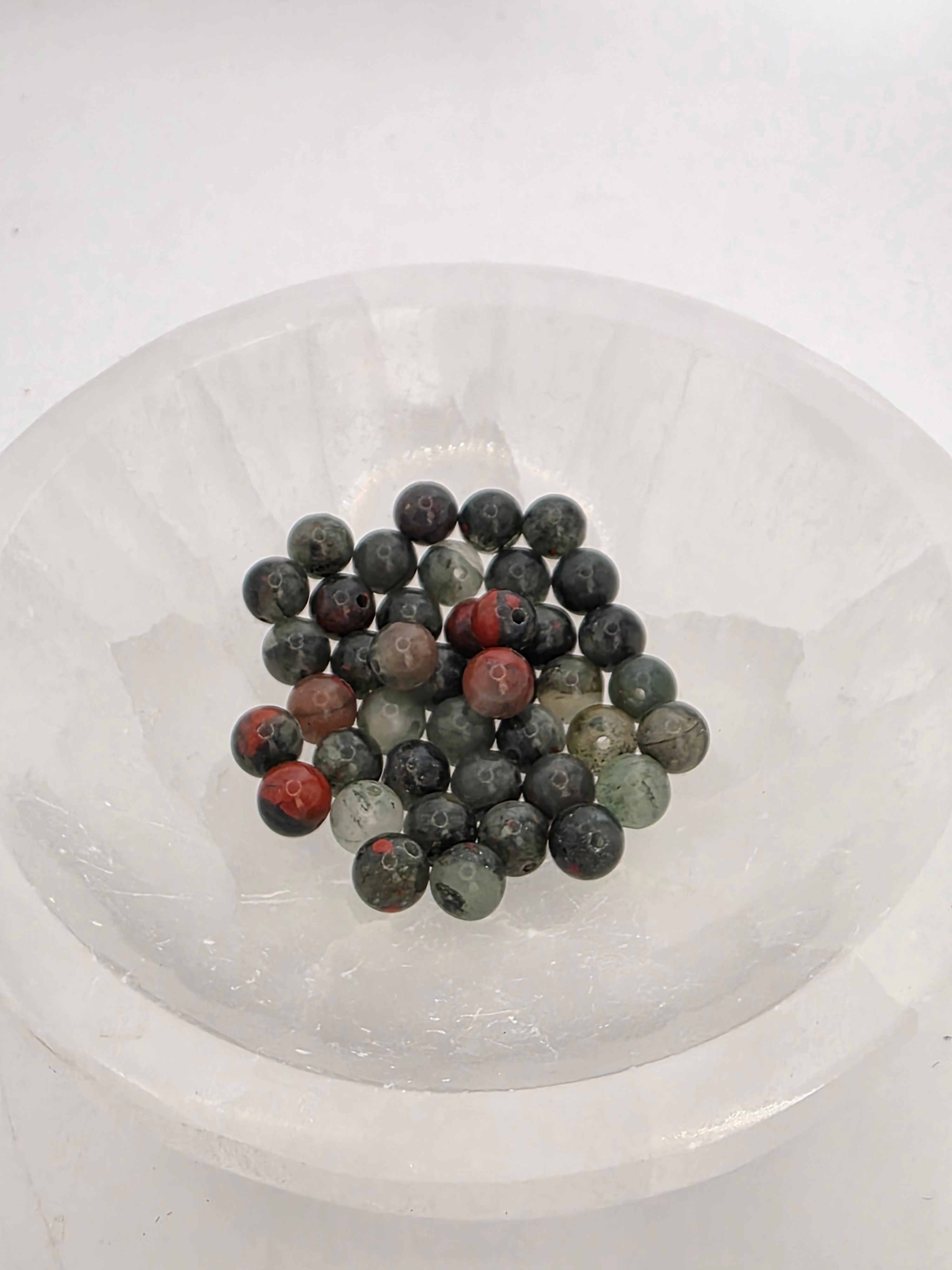 Bloodstone -6mm Beads  Available for Custom Design