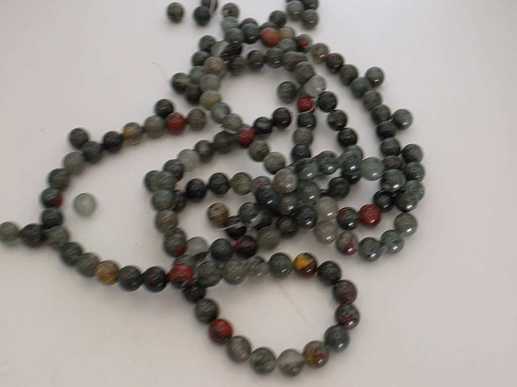 Bloodstone - 8mm Beads  Available for Custom Design