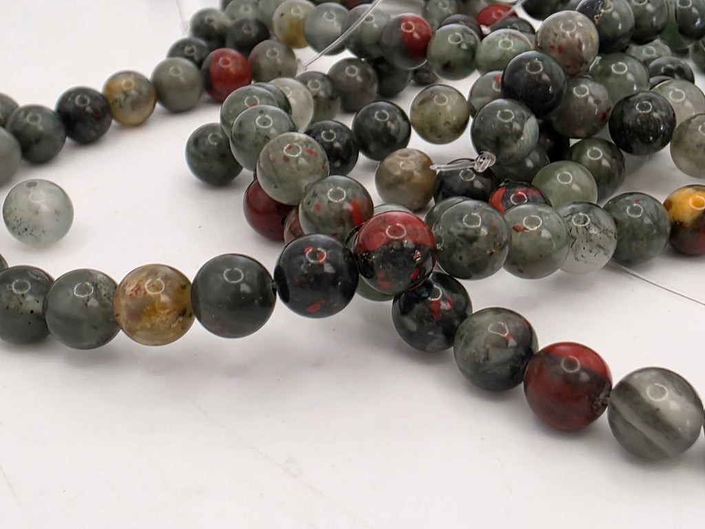 Bloodstone - 8mm Beads  Available for Custom Design