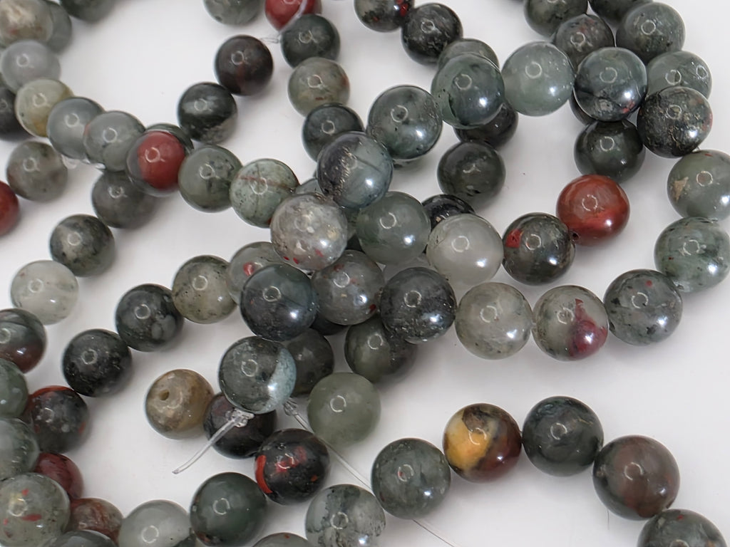 Bloodstone - 8mm Beads  Available for Custom Design