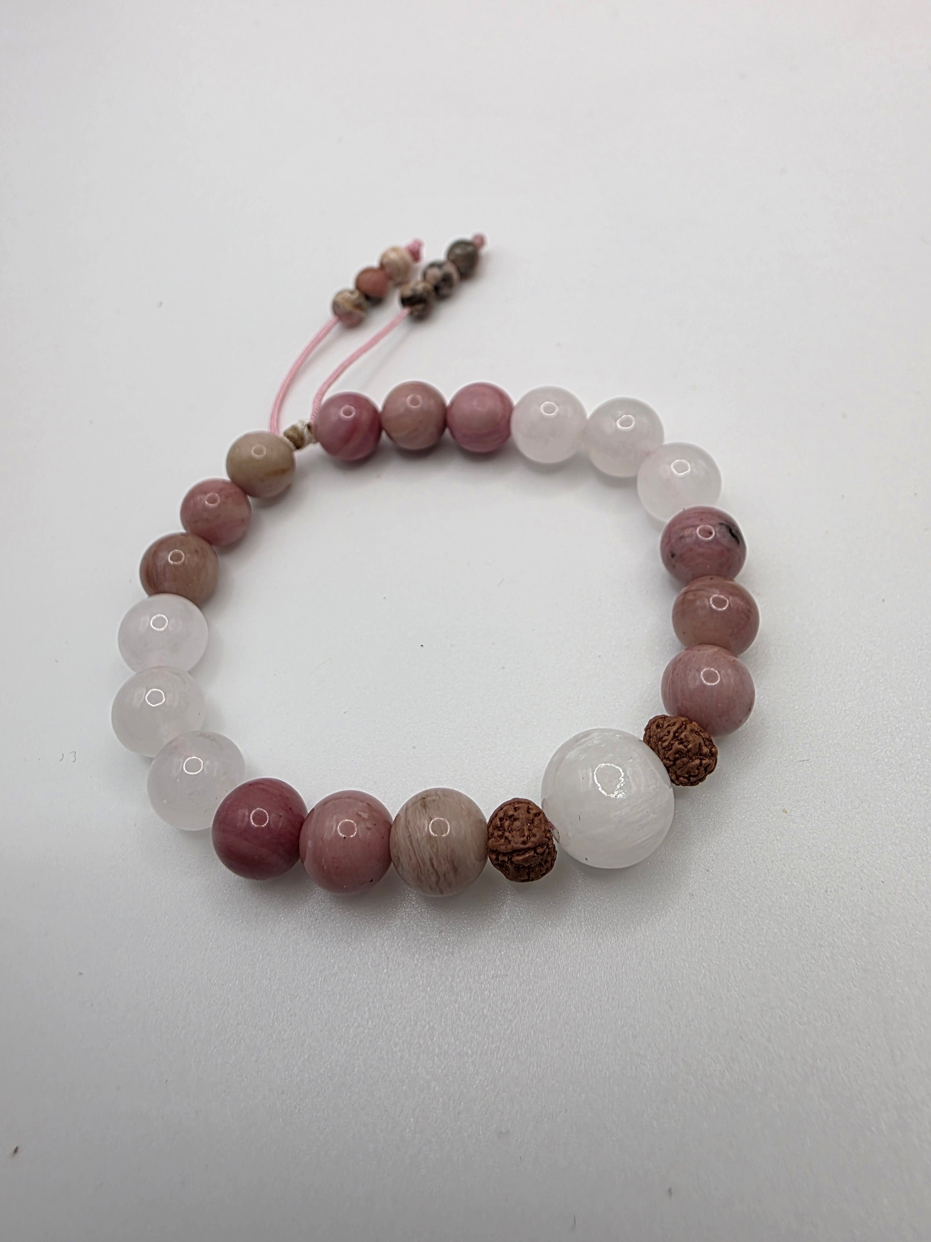 Rhodolite & White Jade Adjustable Bracelet  Matching Piece | Heart-Centered Wear