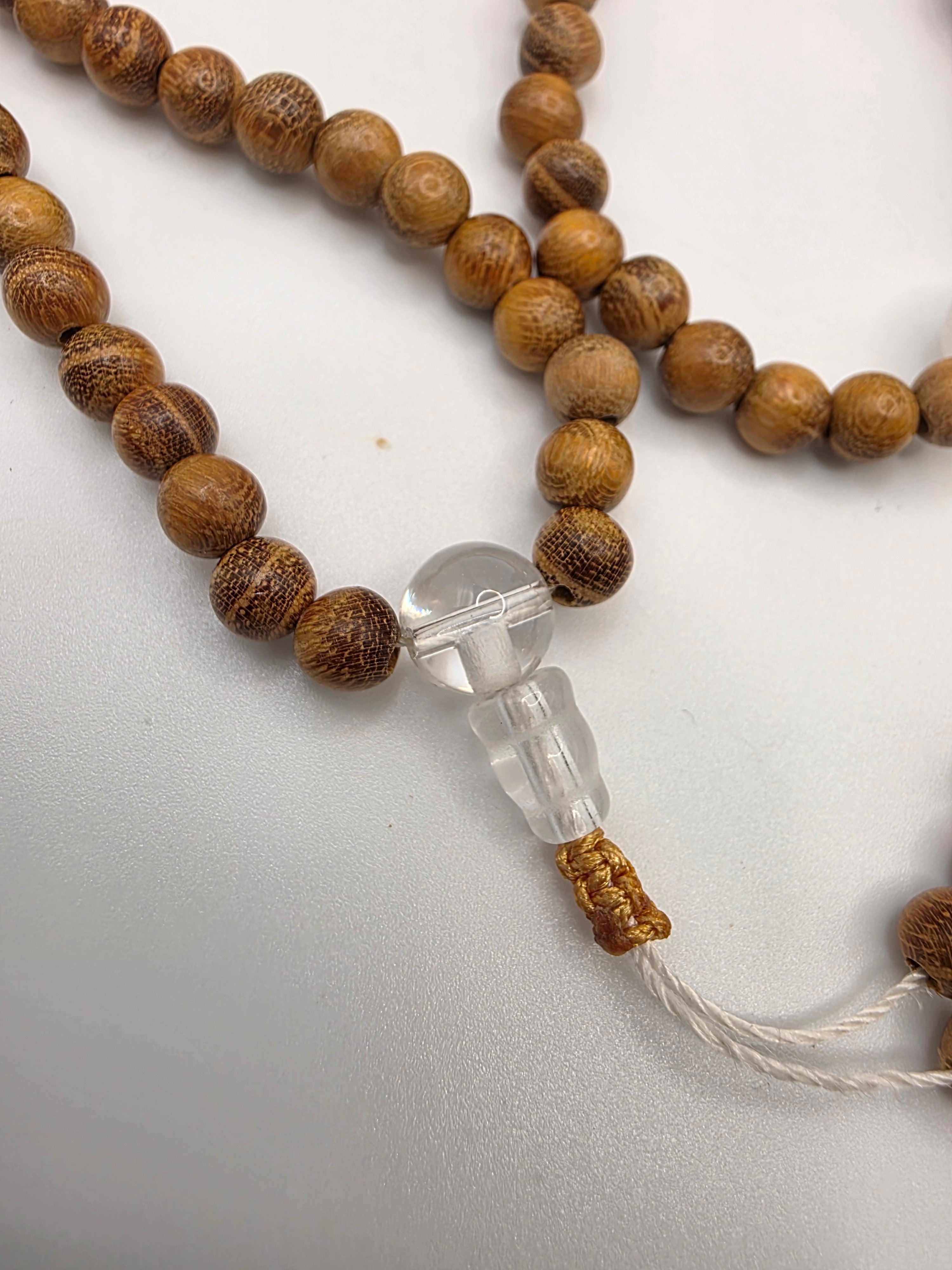 Dainty Sandalwood 108-Bead Adjustable Mala  Lightweight • Minimal • Meditative