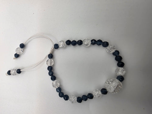 Exquisite Range | Sapphire & Clear accent beads Adjustable Bracelet  Clarity • Intuition • Quiet Refinement