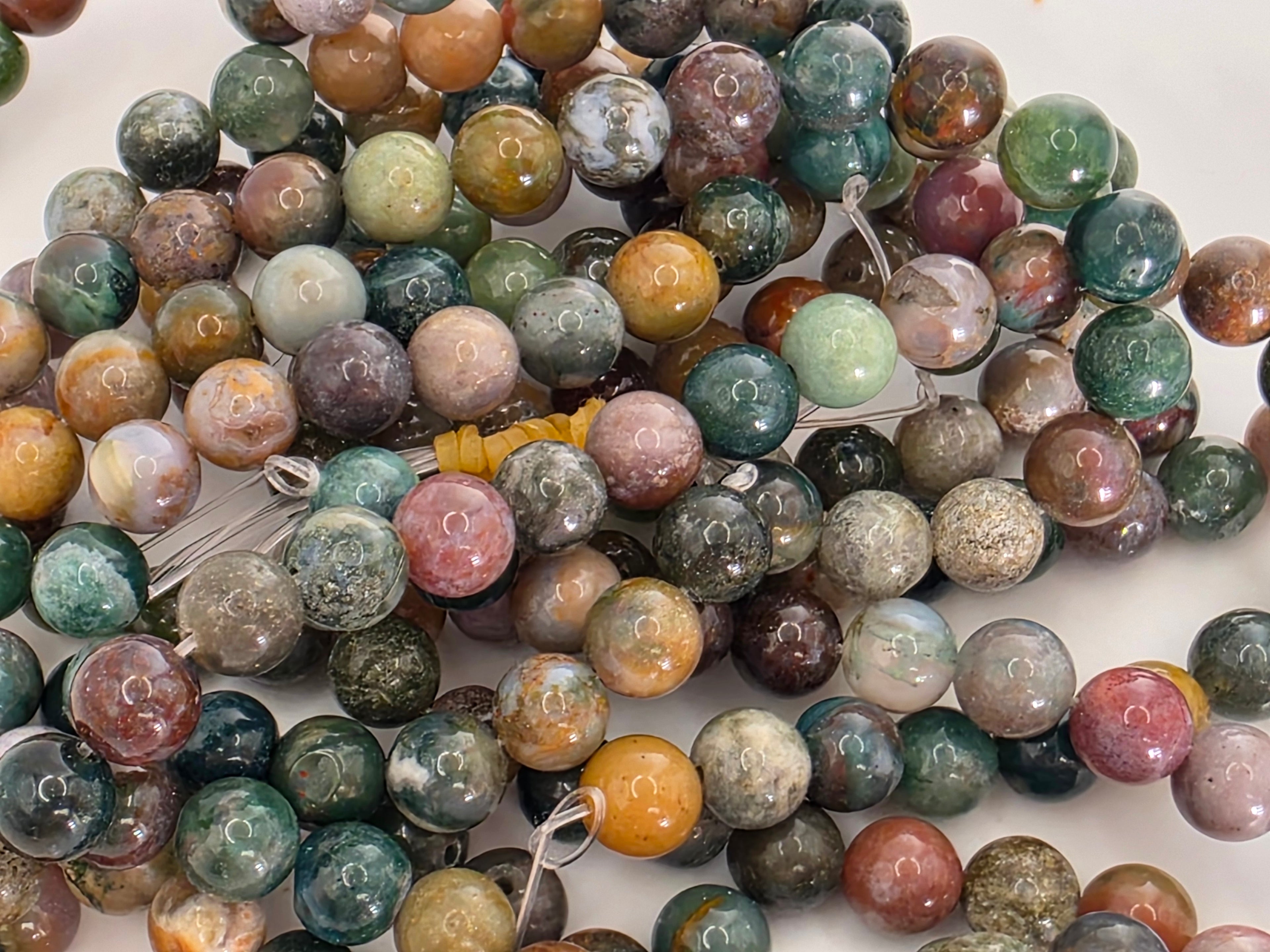 Indian Agate -  8mm Beads  Available for Custom Design