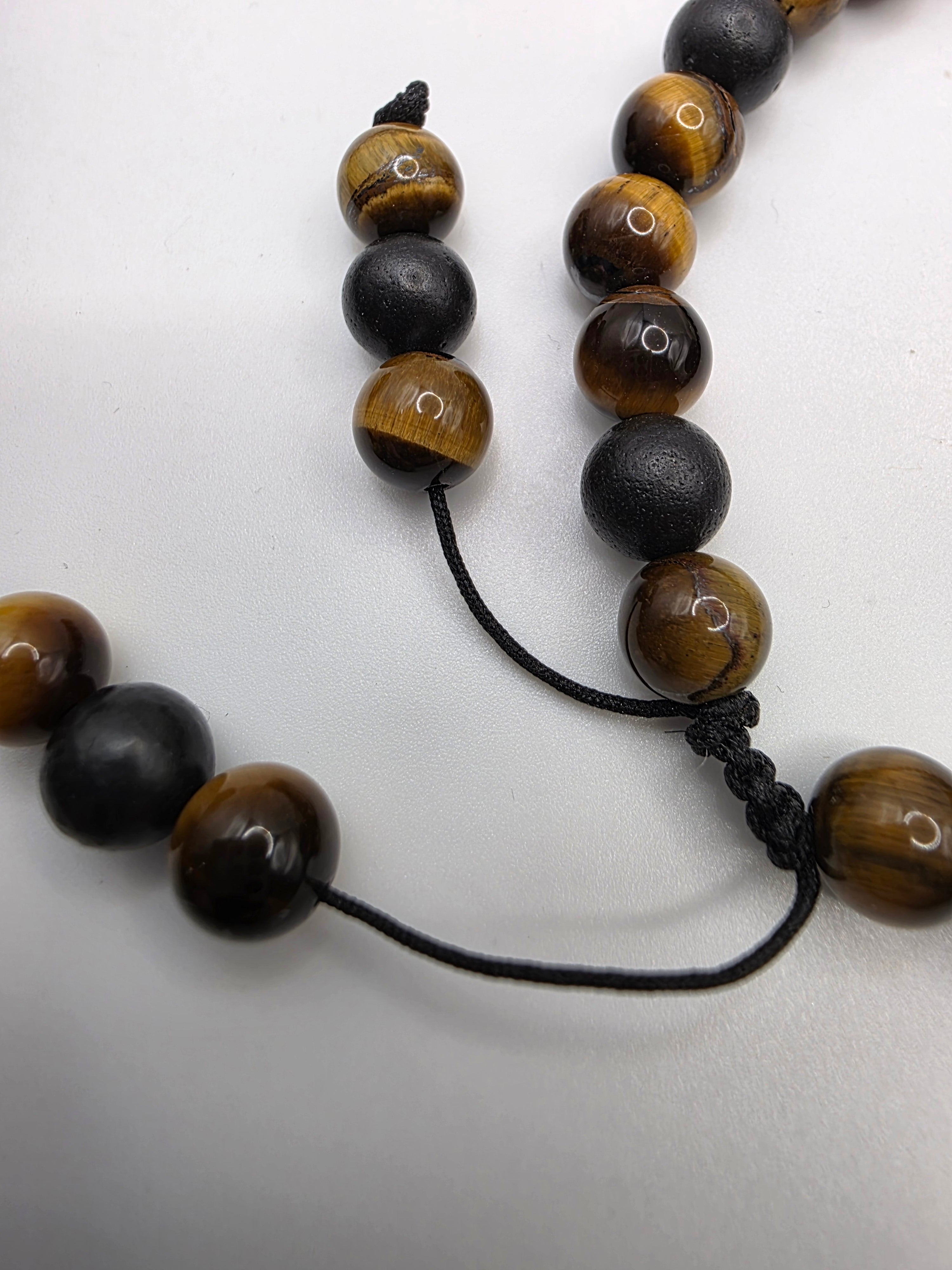 Tiger’s Eye & Shungite Adjustable Bracelet  Confidence • Deep Grounding • Energetic Protection