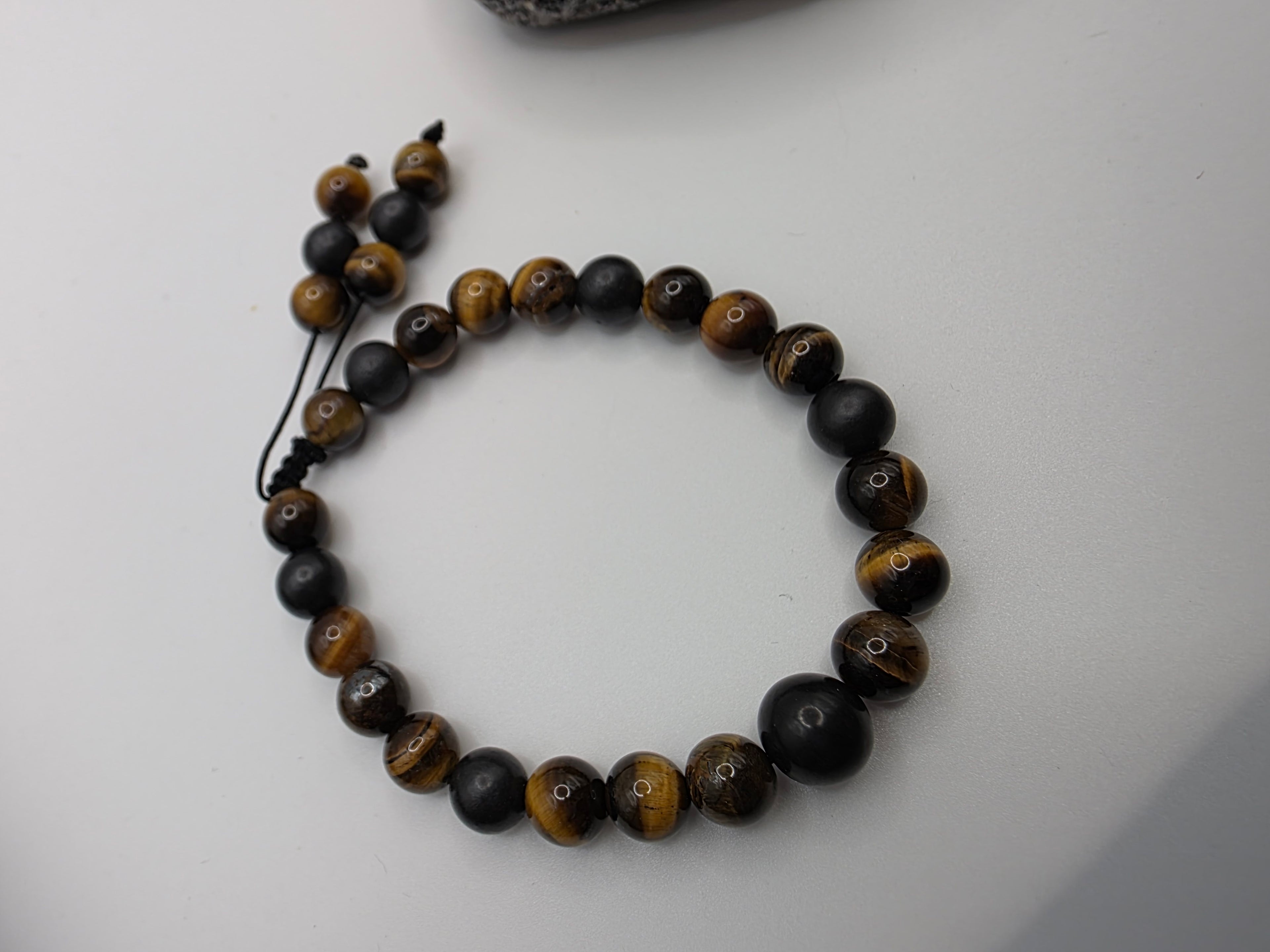 Tiger’s Eye & Shungite Adjustable Bracelet  Confidence • Deep Grounding • Energetic Protection