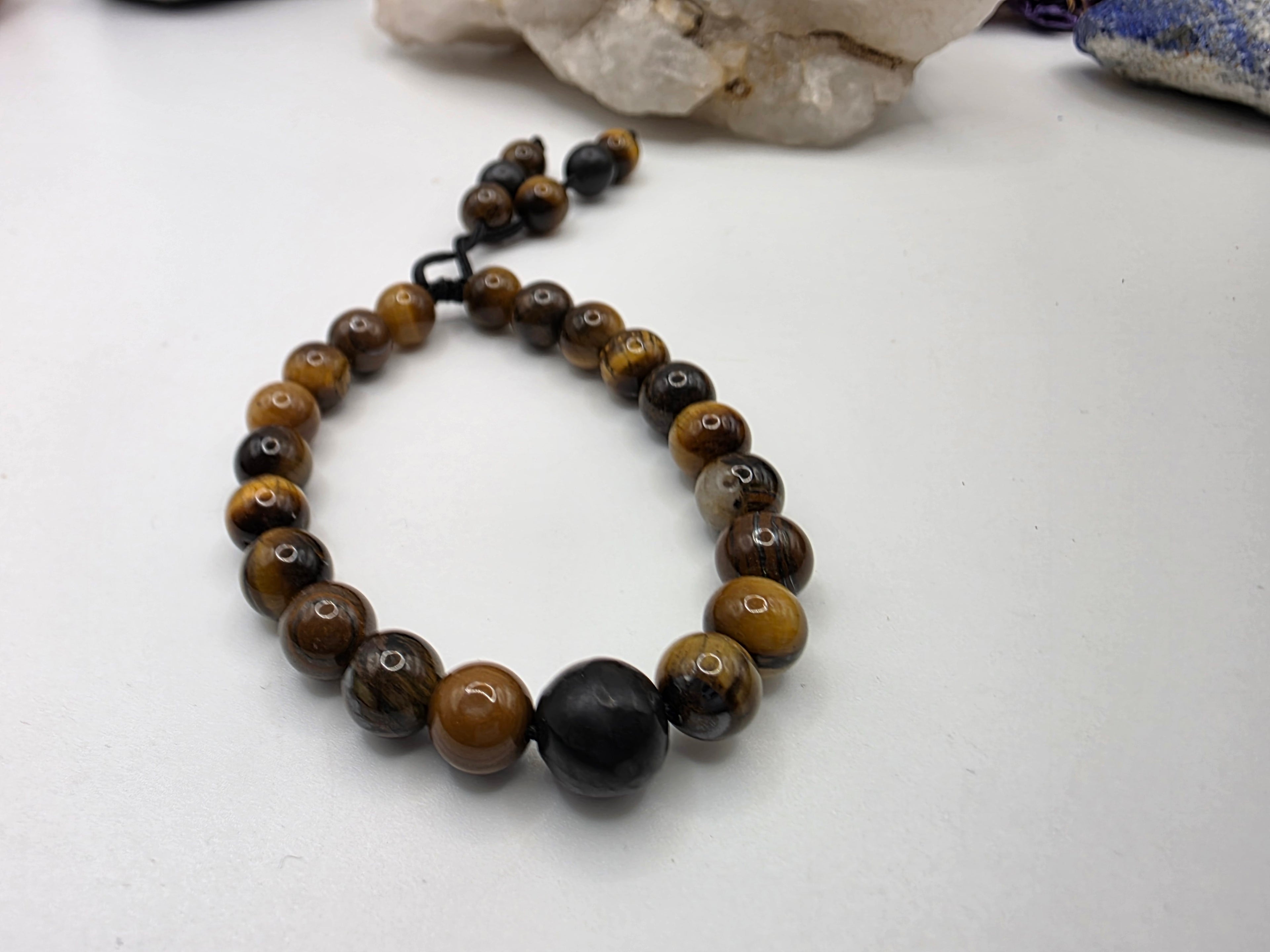 Tiger’s Eye & Shungite Adjustable Bracelet  Confidence • Grounding • Energetic Protection