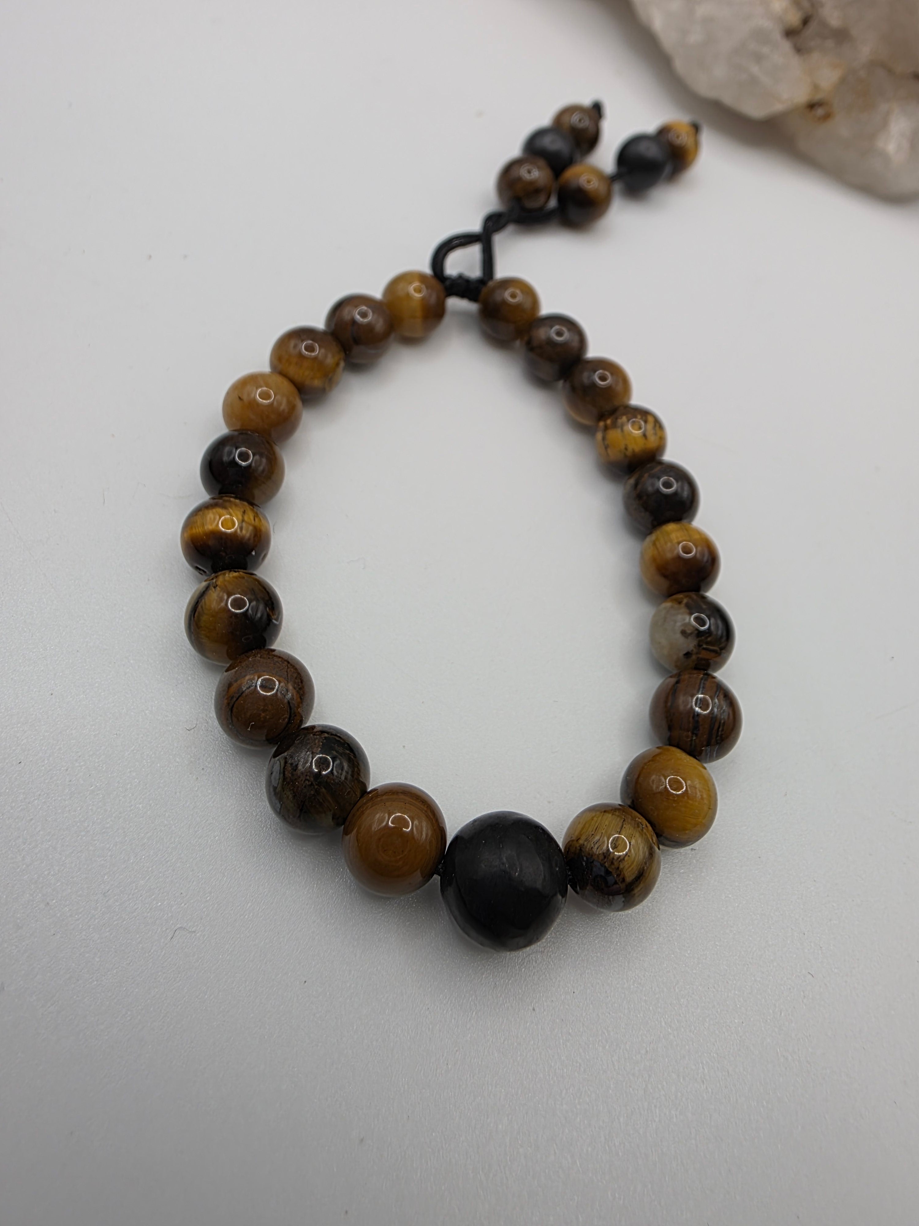 Tiger’s Eye & Shungite Adjustable Bracelet  Confidence • Grounding • Energetic Protection