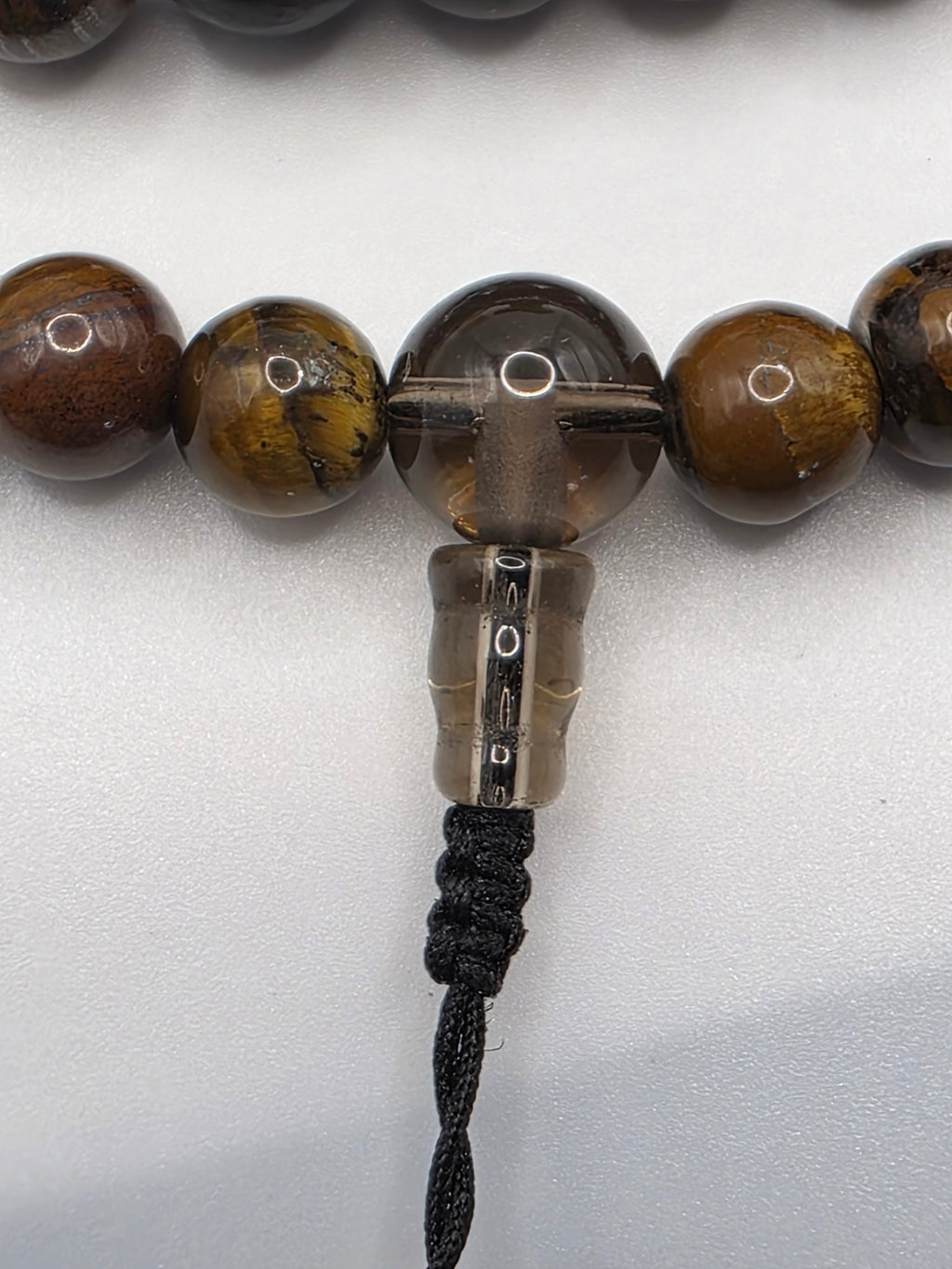 Tiger's Eye and Shungite Adjustable Mala 108-bead  Energetic Focus: Confidence, grounding, protection.