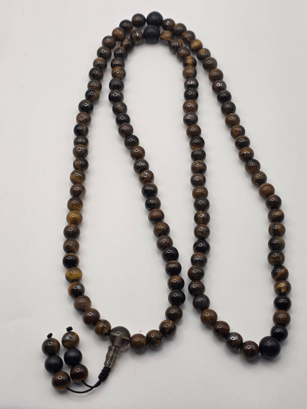 Tiger's Eye and Shungite Adjustable Mala 108-bead  Energetic Focus: Confidence, grounding, protection.