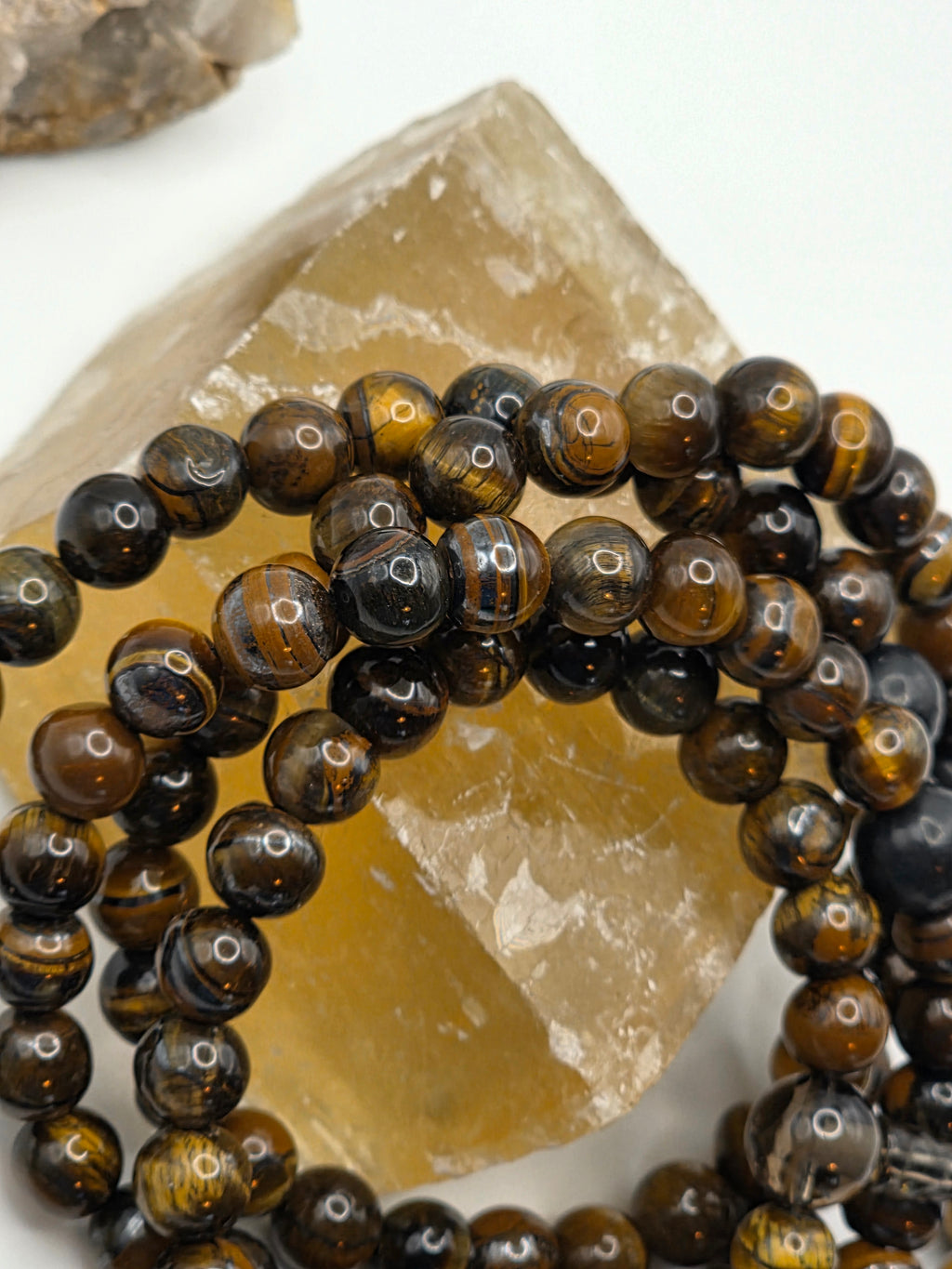 Tiger's Eye and Shungite Adjustable Mala 108-bead  Energetic Focus: Confidence, grounding, protection.