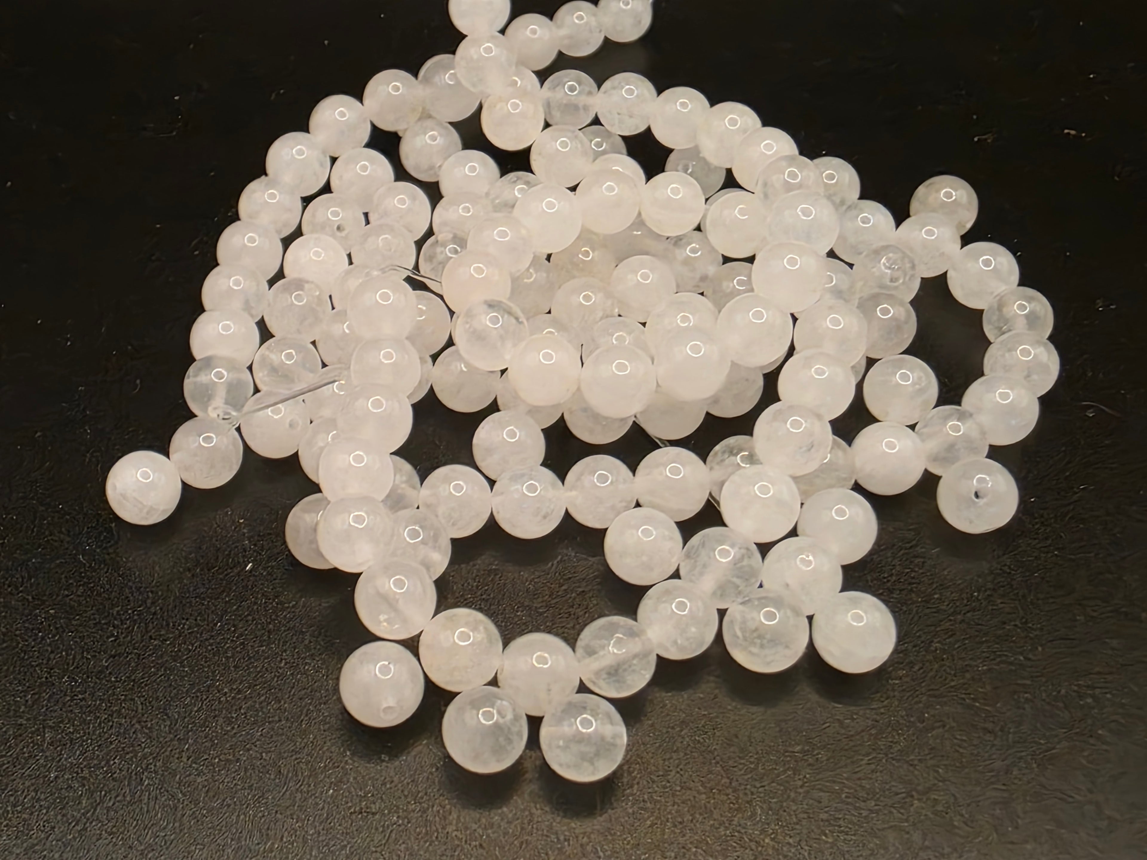 White Jade 8mm Beads  Available for Custom Design