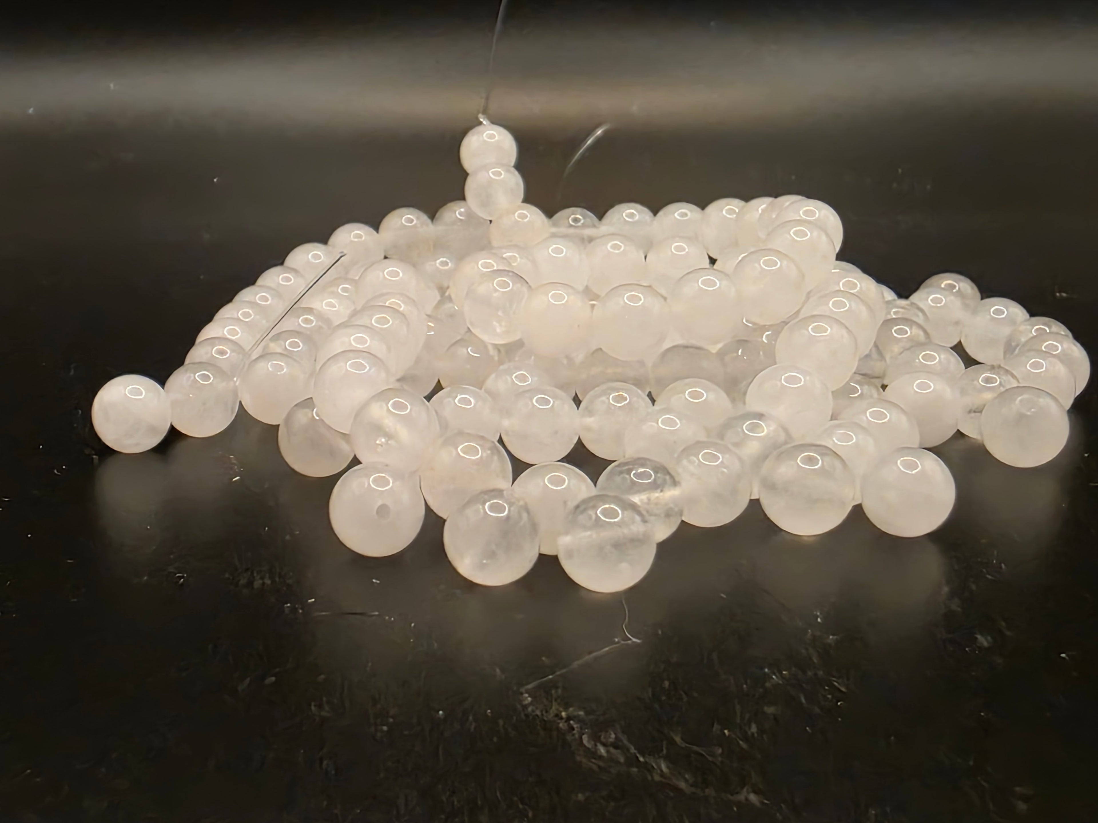 White Jade 8mm Beads  Available for Custom Design