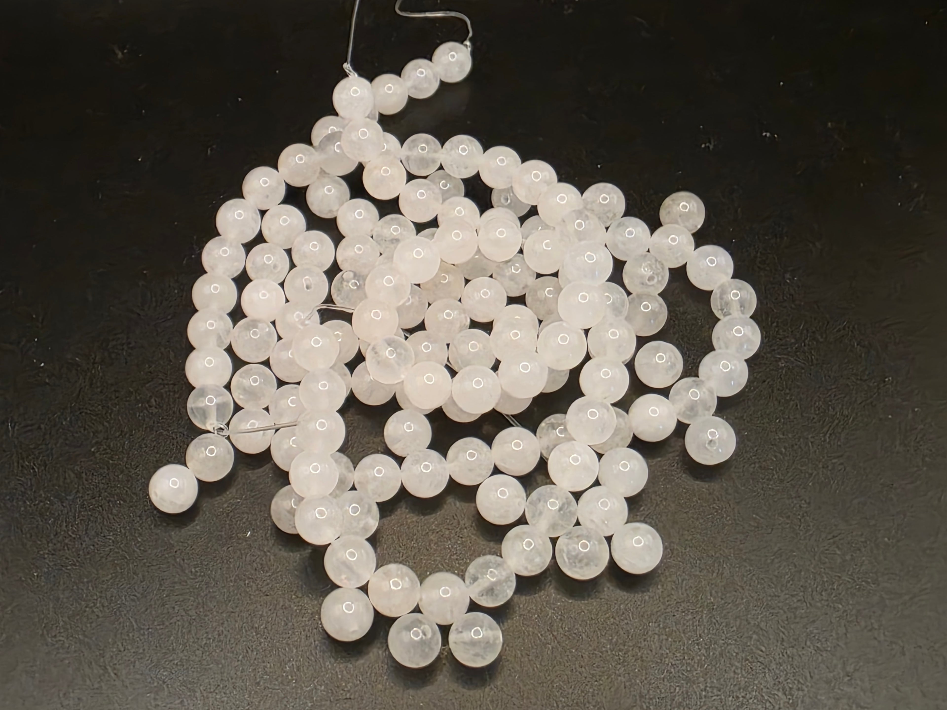 White Jade 8mm Beads  Available for Custom Design