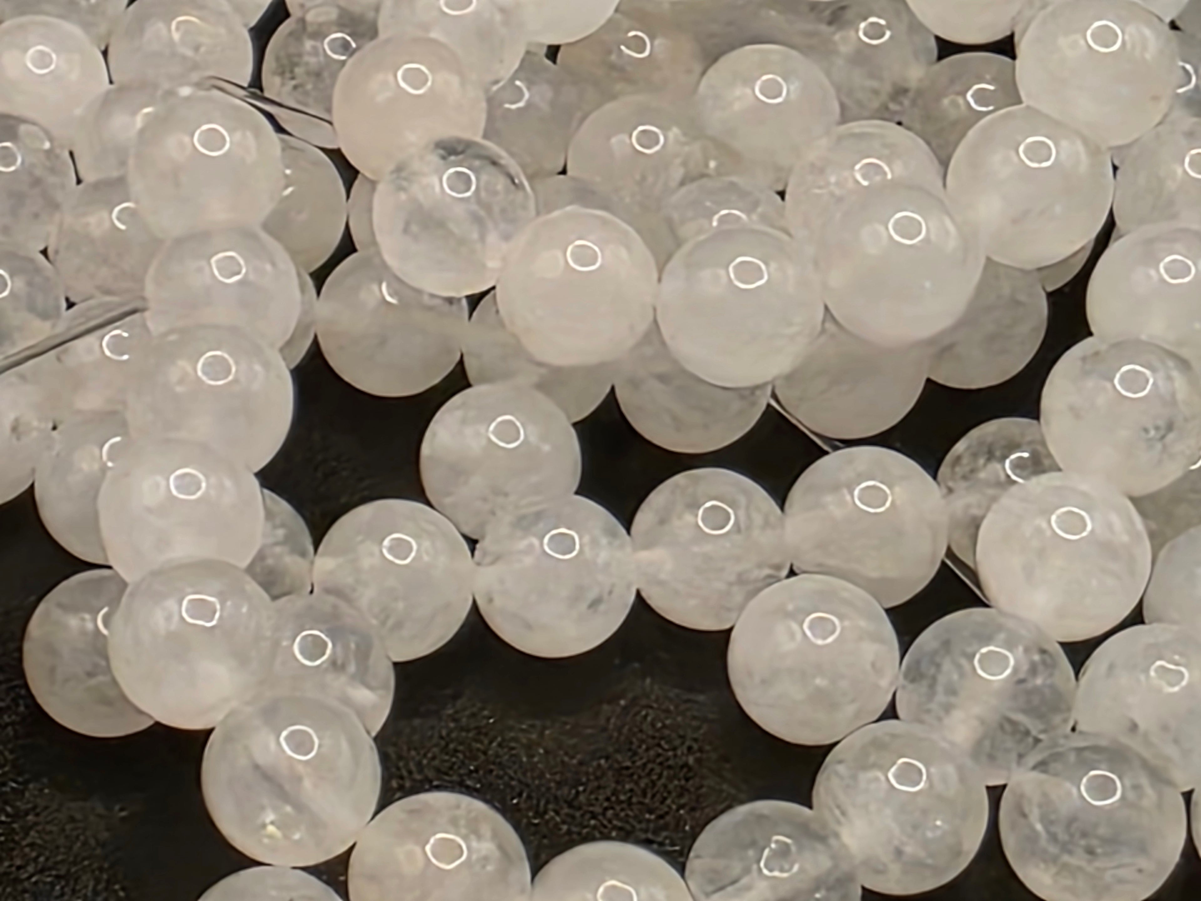 White Jade 8mm Beads  Available for Custom Design