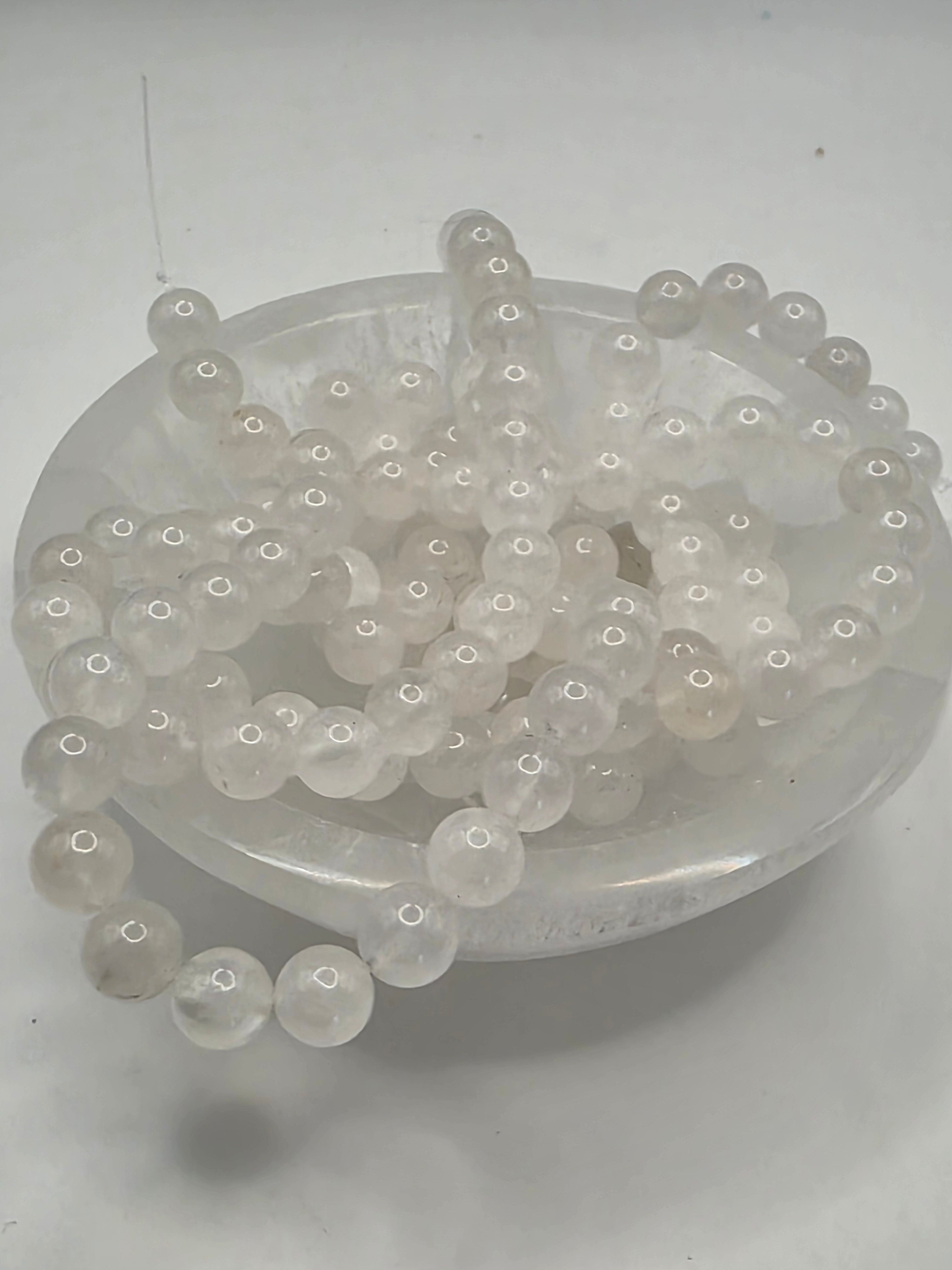 White Jade 8mm Beads  Available for Custom Design