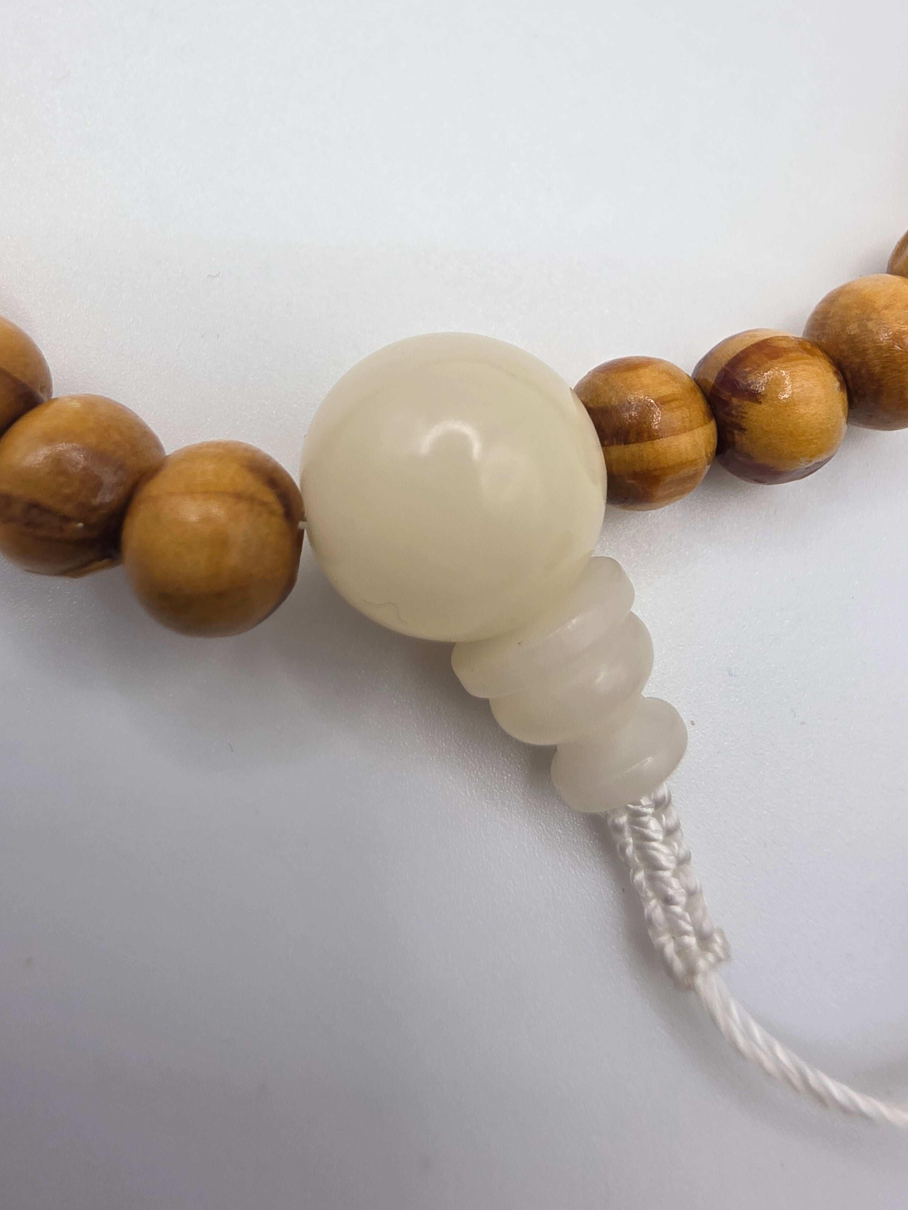 Pine & Satin Spar 108-8mm Bead Adjustable Mala | Grounding • Spiritual Clarity • Lightweight