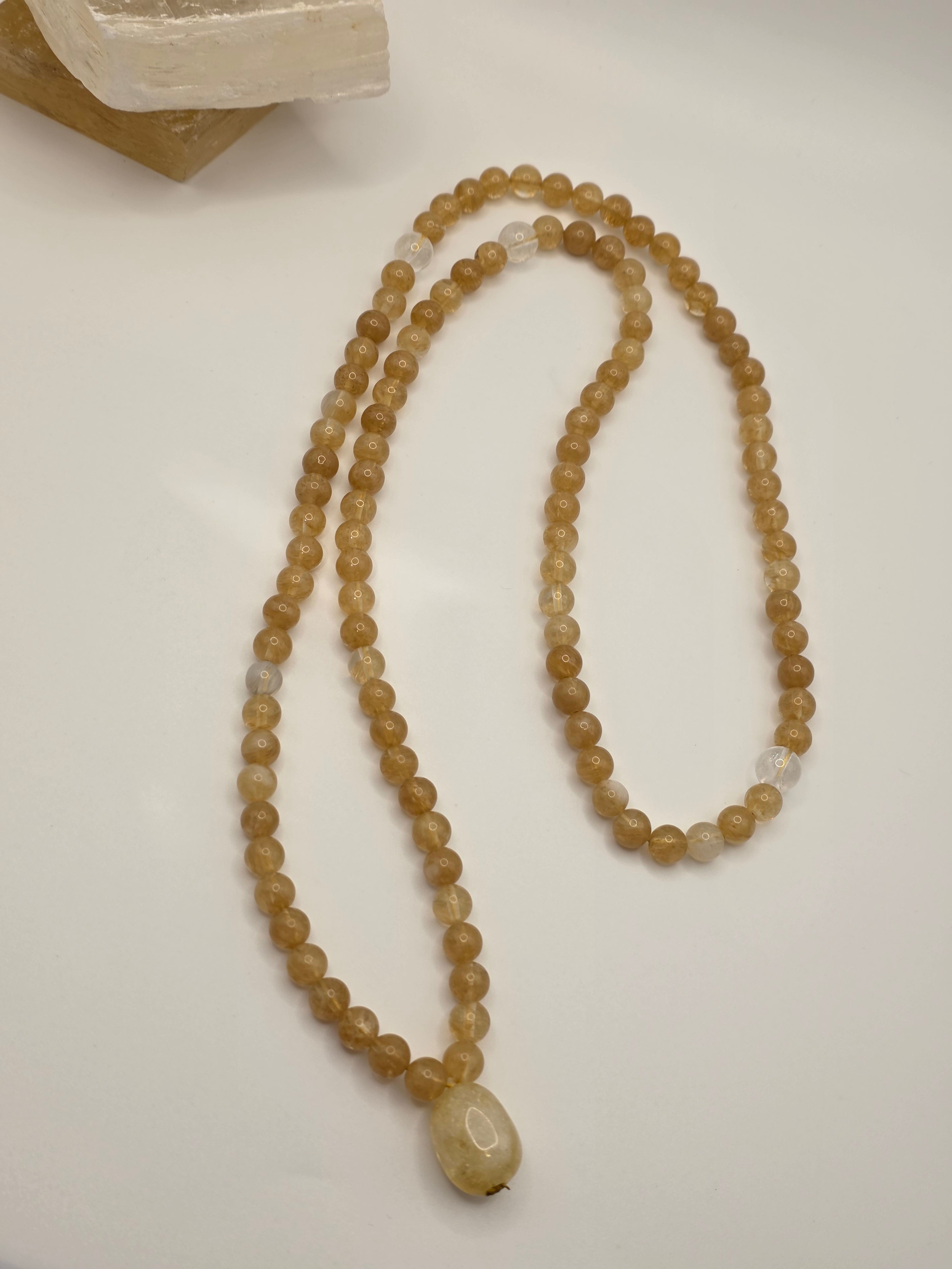 Citrine & Quartz 108-Abundance Mala | Warmth • Manifestation • Vitality